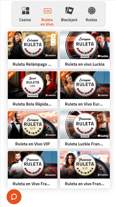 En la secci&oacute;n de apuestas de casino