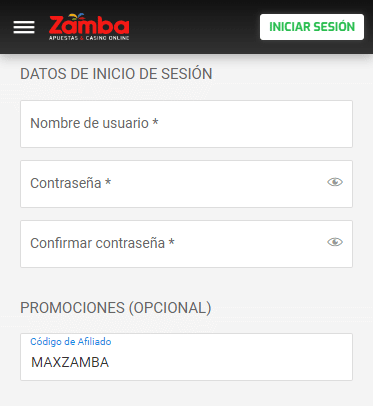 Reg&iacute;strese en Zamba