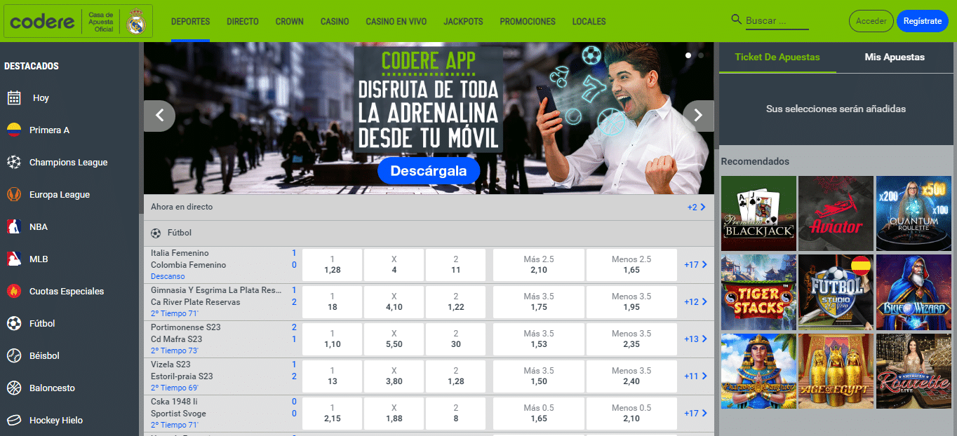 codere free bet